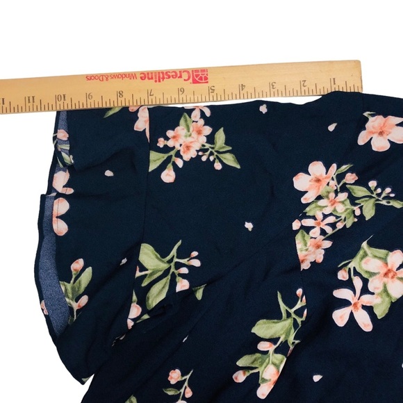 Jessica Howard Size 16 Maxi Dress Navy Blue Summer Floral Button Front - Picture 8 of 13
